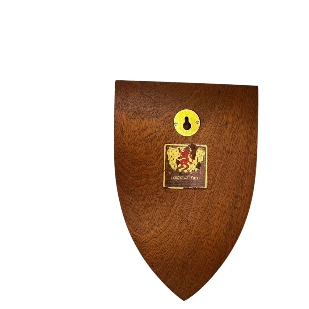 Macaulay Mann Kocher Family Coat of Arms Heraldic Wooden Shield Wall Plaque